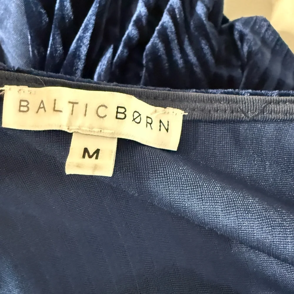 Baltic Born‎ Navy Velvet Maxi Dress Medium Wedding Party Holiday Formal